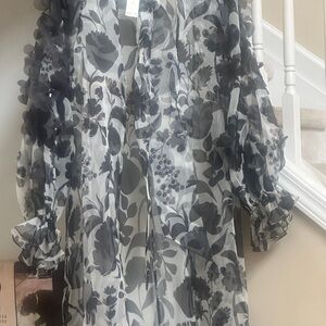 Anthropologie PANKAJ & NIDHI Maxi Cape w/ tie